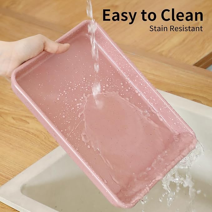 Toaster Oven Pans Set of 2, Shinsin 11-Inch Nonstick Baking Sheet Pans and Trays, 1/8 Thicker Replacement Small Baking Tray Accessories for Cookie, Non Toxic and Easy Clean and Diswasher Safe, Pink