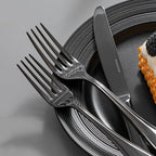 KINGSTONE 20 Piece Teardrop Silverware Set for 4, 18/10 Stainless Steel Flatware Set, Modern Design Cutlery Set for Home/Hotel/Wedding,Mirror Polished and Dishwasher Safe, Black