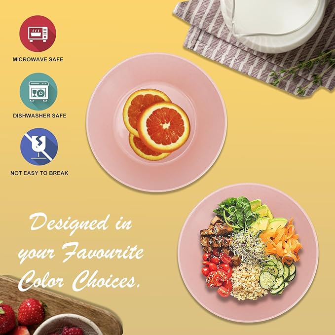 Wheat Straw Bowl Sets,6 PCS Unbreakable Cereal Bowl 36 OZ,Microwave and Dishwasher Safe Bowls,Kitchen Bowls BPA Free for Serving Soup,Oatmeal and Salad （Sakura）