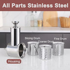 Stainless Steel Slicer Shredder Attachment for KitchenAid Stand Mixer, Large Salad Machine with Vegetable Slicer Cheese Grater Attachments for Kitchen Aid, Dishwasher Safe by Rafbar