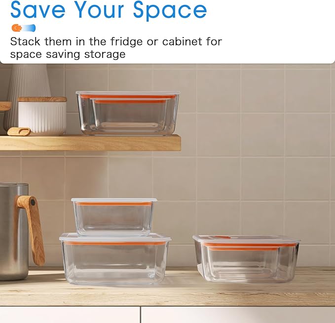 NUTRIUPS 2.6QT Square Glass Baking Dish with Lid, 8×8 inches Deep Square Baking Dish with Lid, Glass Baking Dishes for Oven