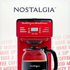Nostalgia Retro 12-Cup Programmable Coffee Maker With LED Display, Automatic Shut-Off & Keep Warm, Pause-And-Serve Function, Red
