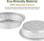 7" Aluminum Foil Pans with Clear Lids 50 Pack,Heavy Duty Disposable Containers for Roasting,Storing,Baking,Cooking, Deep Dish Pie Pans, Recyclable