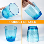 KOXIN-KARLU Hammered 15-ounce Plastic Tumbler Acrylic Glasses, set of 6 Multicolor