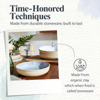 Portmeirion Minerals 8.7-Inch Low Serving Bowl, Aquamarine - Stoneware Tableware from Portugal, Reactive Glaze for a One-of-a-Kind Design, Microwave & Dishwasher Safe - Ceramic Serveware for Kitchen