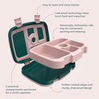 Bentgo Kids Prints Leak-Proof, 5-Compartment Bento-Style Kids Lunch Box - Ideal Portion Sizes for Ages 3-7, Durable, Drop-Proof, Dishwasher Safe, & PFAS & BPA-Free Materials (Green Rainbow)