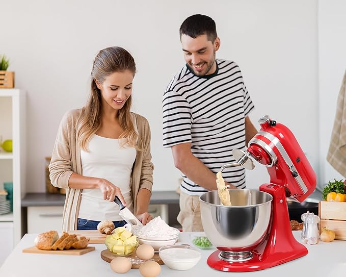 Stainless Steel Dough Hook for KitchenAid 4.5-5 Quart Tilt-Head Stand Mixers, Dishwasher Safe Metal Kneading Bread Hook Attachment for Kitchen Aid