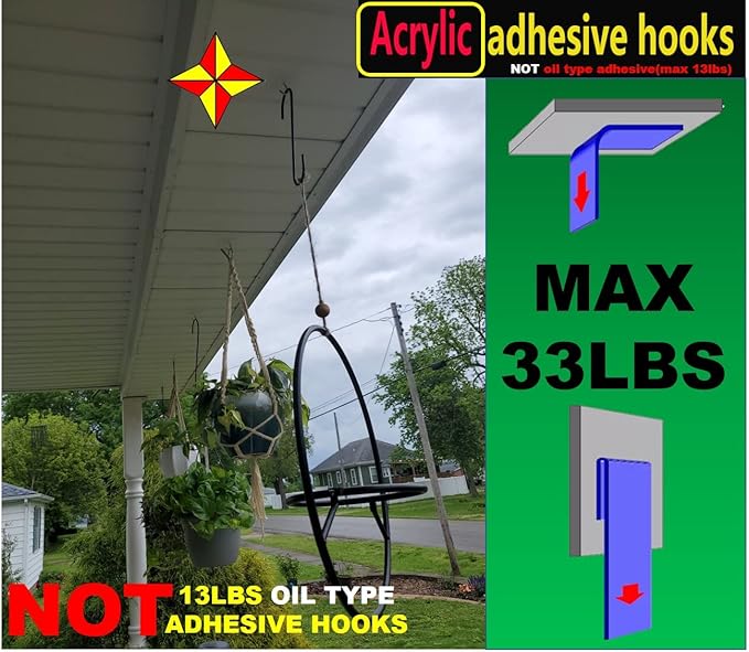 Adhesive Hooks, 20 Packs, 33lbs/15kg Premium Heavy Duty Wall Ceiling Hooks for Hanging, Damage Free, Clear Sticky Hanger for Kitchen, Bathroom Shower Outdoor Use.