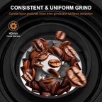 Conical Burr Coffee Grinder, Electric Coffee Bean Grinder with 25 Precise Grind Settings for Espresso/Drip/French Press, Smart Touch Control, Anti-static, Black