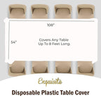 Exquisite Party Solids 12-Pack - Premium Plastic Tablecloth 54in. x 108in. Rectangle Table Cover - Checkered