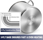 20 QT Stainless Steel Large Stock Pot, LIANYU Heavy Stockpot with Glass Lid, Deep Soup Canning Pot for Stewing Simmering, Tri-ply Base for Induction, Halogen Cooktops, Dishwasher Safe