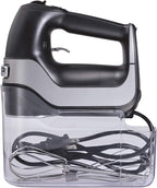 Hamilton Beach Professional 5-Speed Electric Hand Mixer with High-Performance DC Motor, Slow Start, Snap-On Storage Case, Stainless Steel Beaters & Whisk, Black (62651)