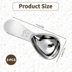 3PCS Tablespoon Measuring Spoon Stainless Steel, Metal Coffee Measuring Spoon Coffee Bean Scoop Short Handle Tablespoon Scoop for Powder Milk Tea Sugar Juice Olive Oil Kitchen Gifts, 15 ml Silver