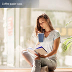 240 Pack 12 oz Disposable Paper Cups, Hot/Cold Beverage Paper Drinking Cups, Navy Floral Paper Coffee Cups 12 oz for Home-use, Office, Restaurant and Events