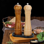 Black Salt and Pepper Mill Tray, Pepper Grinder Wood Rest, Work Surface and Dining Table Protector (Pepper mill not included)