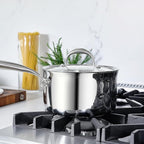 KEAWELL K3 Premium 3-Quart Tri-Ply Stainless Steel Saucepan with Lid, Induction & Oven Safe up to 600°F, Even Heating, Professional Cookware for All Stovetops (3-Qt)