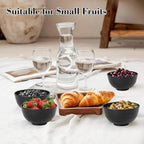 wheat straw snack bowls 10oz set of 8 - Unbreakable Dessert Bowls for kids - Mini Bowls for Ice Cream,Snack and Fruits - Microwave & Dishwasher Safe Appetizer Bowl Sets - Black