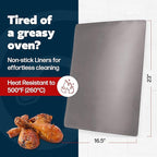 Cooks Innovations Non-Stick Oven Protector Mat - 2 Heavy Duty Nonstick Oven Rack Liners to Protect Convection, Electric, Gas, & Microwave Ovens - BPA & PFOA Free Heat Resistant Baking Mat