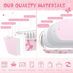 Tioncy 50 Pcs Mini Pink Bow Loaf Pans with Lids Spoons Sticker Cute Pink Bow 6.8oz Disposable Rectangle Aluminum Foil Baking Pans Muffin Cupcake Cups for Picnics Wedding Birthday Baby Shower