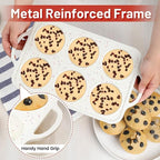 Large Muffin Pan, Metal Reinforced Frame 3.5 Inch Jumbo Silicone Muffin Pan Nonstick 6 Cups for Baking Jumbo Muffin, Frittatas, Jumbo Cupcakes 2 Pack Confetti