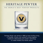 Heritage Pewter Vanderbilt Double Old Fashion | Double Rocks Glass 14 OZ for Liquor | Expertly Crafted Pewter Glass