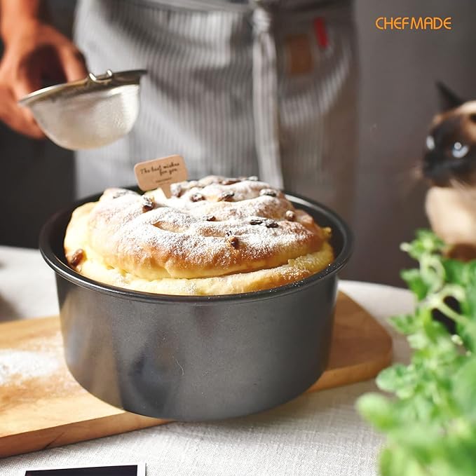 CHEFMADE Round Cake Pan, Nonstick 8-Inch with Removable Loose Bottom Chiffon Bakeware
