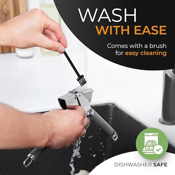 ORBLUE Garlic Press Stainless Steel - Premium Professional Grade Garlic Mincer, Crusher & Peeler Set - Easy Clean, Dishwasher Safe & Rust-proof, Gray