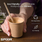 Coffee Stirrers Disposable Wooden Coffee Stir Sticks - Round-End Birchwood 5.5 Inches Large Wooden Stir Sticks - Pack of 2000 Wood Stir Sticks