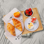 Upgrated Bamboo Serving Tray with Handles – Premium 15”x10” Lightweight Decorative Platter for Breakfast in Bed, Coffee Table, BBQ, Kitchen, Ottoman & Party – Perfect for Lap, Couch & Gifting