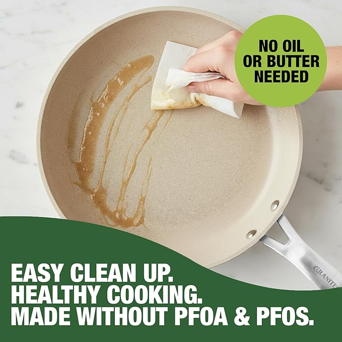 Granitestone Ceraluxe 20 Pc Ceramic Cookware Set Nonstick, Complete Pots and Pans Set Non Stick for Kitchen with Bakeware, Utensils & Steamer, Non Toxic Made Without PFOA PFOS, Oven & Dishwasher Safe