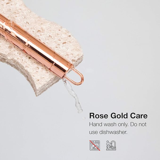 COOK WITH COLOR Kitchen Gadget Set Copper Plated Stainless Steel Utensils with Soft Touch Handles, Copper Pink, 7 Pieces