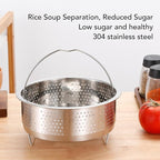 Steamer Basket for, Non Stick Vegetable Steamer Basket with Handle, Stainless Steel Steamer Basket Insert for Pots, Sugar Removal Rice Cooker Insert (17.5cm)
