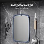 100% Pure Titanium Cutting Board, Double-Sided Pure Titanium Cutting Board for Kitchen and Outdoor Cooking Hygiene Durable Dishwasher Safe Chopping Board with Detachable Silicone Pad(13.4"x9")