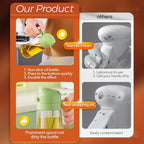 YARRAMATE Olive Oil Dispenser, 2 in 1 Oil Sprayer for Cooking, 16oz/470ml Glass Oil Spray Bottle with Pourer, Food-grade Oil Dispenser and Oil Sprayer for Kitchen, Salad, Frying, BBQ (Black & Green)