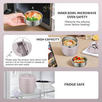 Thermo Food Jar for Hot Food Adults 32OZ Soup Thermo Lunch Containers Wide Mouth Vacuum Insulated Stainless Steel Leakproof Bento Box with Spoon (Purple)