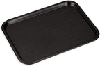 Carlisle FoodService Products Cafe Fast Food Cafeteria Tray with Patterned Surface for Cafeterias, Fast Food, And Dining Room, Plastic, 17.87 X 14 X 0.98 Inches, Black, (Pack of 12)