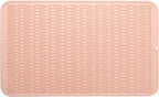 Silicone Dish Drying Mat for Multiple Usage,Easy clean,Eco-friendly,Heat-resistant Silicone Mat for Kitchen Counter or Sink,Refrigerator or Drawer Liner Pink 3XL 28 inches x 18 inches