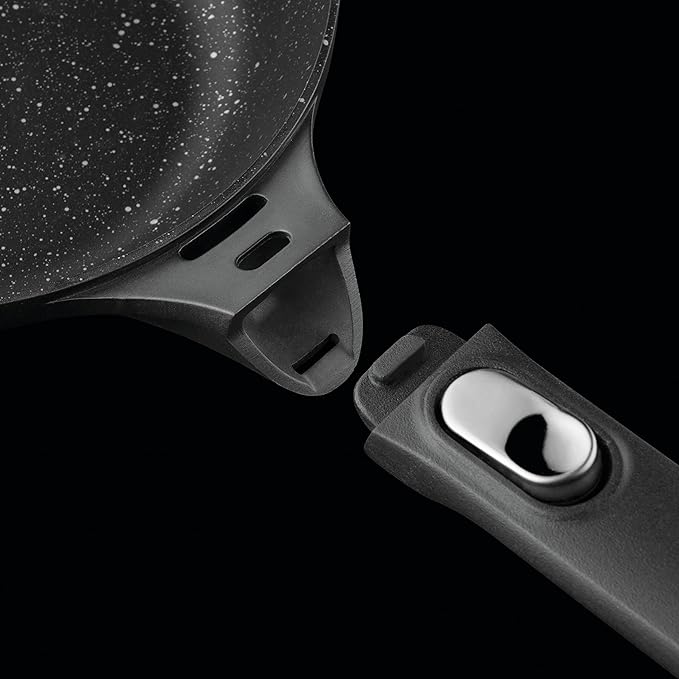 BergHOFF GEM 9Pc Non-stick Cookware Set, Best for Glass Top Cooktop and Gas Stove, Black