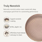Nonstick 9 Inch Tart Pan with Removable Bottom | PFOA & BPA Free Non Toxic Fluted Pie & Quiche Tin | Best Perforated Non Stick Nontoxic 9in Molds with Holes for Baking