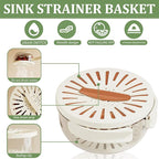2 Pcs MultiPurpose Fruit Strainer Drain Basket with Lid & Collapsible Handle,2.85QT+1QT 2 in 1 Draining and Preservation Basket, Fruit Cleaner Bowl for Fridge Freshness and Outdoor Picnics