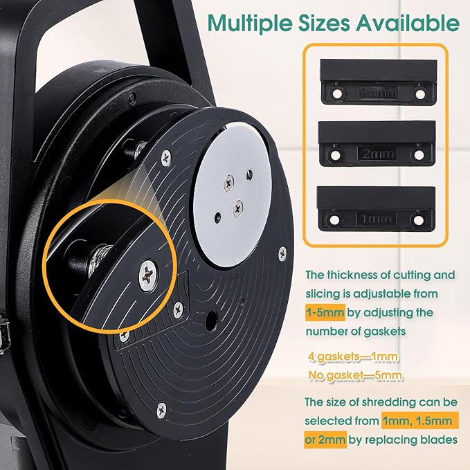 Newhai Commercial Spring Onion Slicer Scallion Cutter Shredder Electric Vegetable Cutter for Garlic Ginger Chili Potato with 3 Inlets, 1-5mm Thickness, 304 Stainless Steel Blade, 6000BPM, 200W