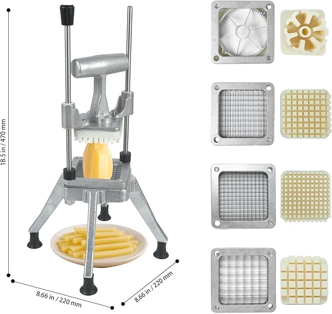 Commercial Vegetable Fruit Chopper, Heavy Duty Professional Food Dicer with 1/4" Blade, French Fry Cutter, Fruit Slicer for Restaurants & Home Kitchen