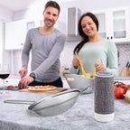 Walfos 6.95 Inch Fine Mesh Strainers, Premium Stainless Steel Colanders and Sifters, with Reinforced Frame and Sturdy Handle, Perfect for Sift, Strain, Drain and Rinse Vegetables, Pastas and Tea