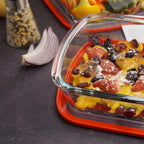 6×6in Square Glass Baking Dish with lid, 1QT Small Square Glass Baking Dishes for Oven, Microwave and Oven Safe