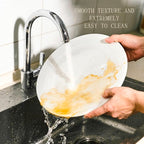 Yachi Ceramic 10 1/4 Inch White Dinner Plates Set of 4 Microwave Oven Dishwasher Safe Dish Porcelain Serving Plates for Kitchen Restaurant Stoneware Dishes for Party Beef Steak, Pasta Plate 10.25 in