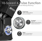 Kitchen in the Box Stand Mixer, 900W 8.5 QT Kitchen Electric Mixer, 10-Speed Large Capacity Tilt-head Food Mixer with Dough Hook, Wire Whip, Flat Beater & Splash Guard (Black)