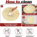 Round Pizza Stone for Grill and Oven- 12 inch Baking Stone Heavy-Duty Cordierite Pizza Stone for Bread, Cookies, Heat Proof BBQ Grilling Cooking Stone for Making Crisp Crust Pizza (Beige)