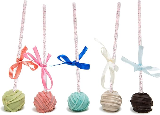 100 Pieces Disposible Plastic Round Top Crystal Swizzle Sticks (Red)