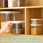 Airtight Flour Container 12 Lbs, Clear PET Plastic Food Storage Container Bin with Pop Up Lids For Rice Flour Sugar, Dry Food Holder for Kitchen Pantry Organization and Storage