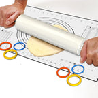 Marble Rolling Pin with Stainless Steel Handle for Baking,Fondant,Pizza,Cookie Crust,Pie,Cookies,Pastry, 18.5”(Includes handle) Marble Rolling Pin with 3 Multi-Color Thicknesses and Wood Stand